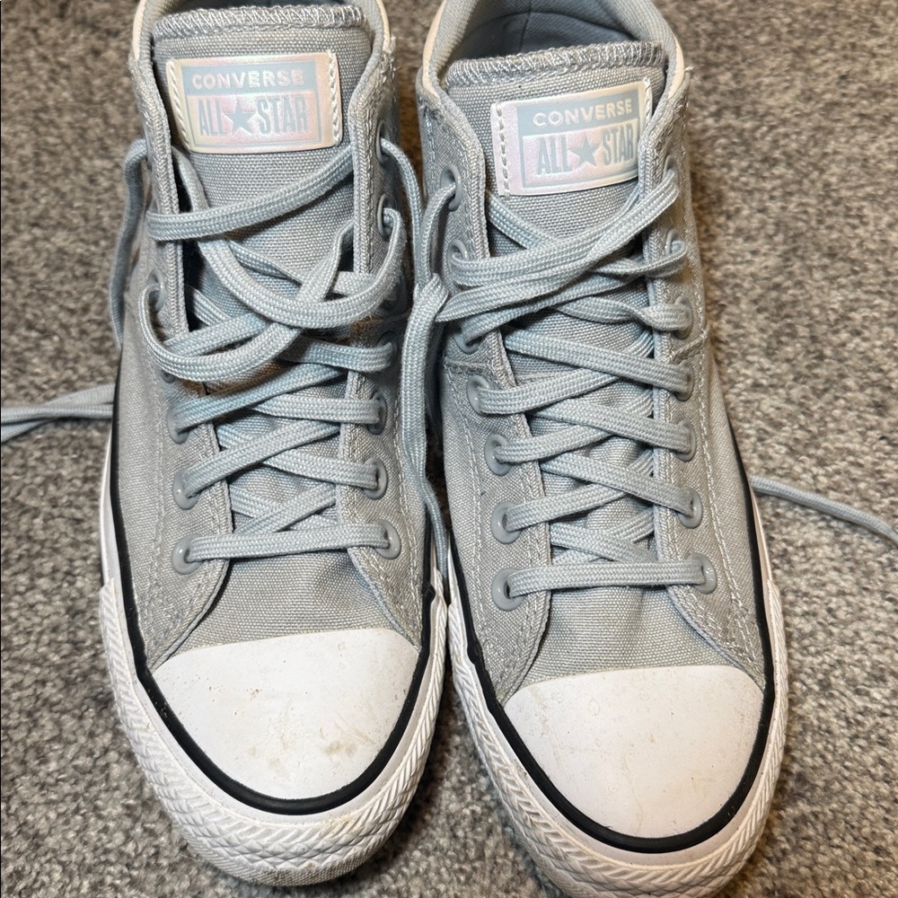 Women’s Gray Converse All Star mid-rise size 8 - Picture 2 of 7